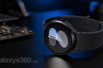 Unbranded circular smartwatch on a dark background illustrating Galaxy Watch 9 Snapdragon chipset leak reports